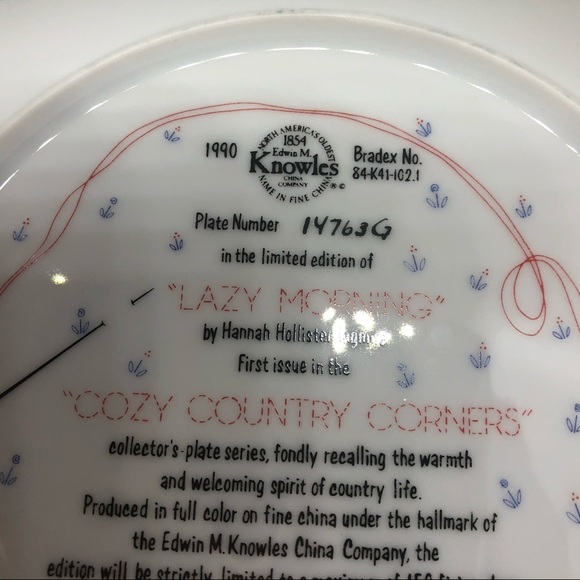 Edwin Knowles Lazy Morning Cat Plate - Picture 5 of 10